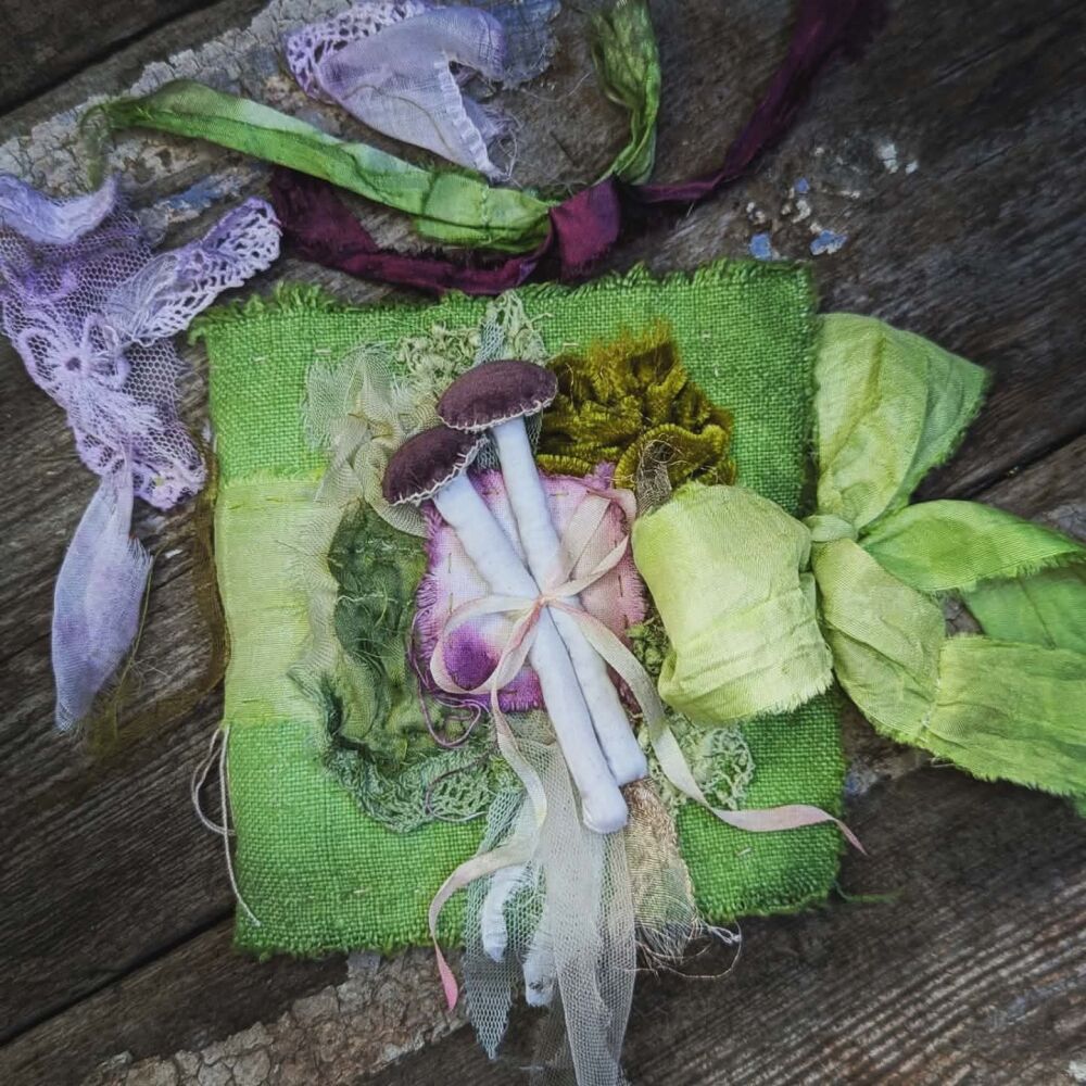 Textile Needlebook with Velvet Toadstool - Saturday 15th August 2026