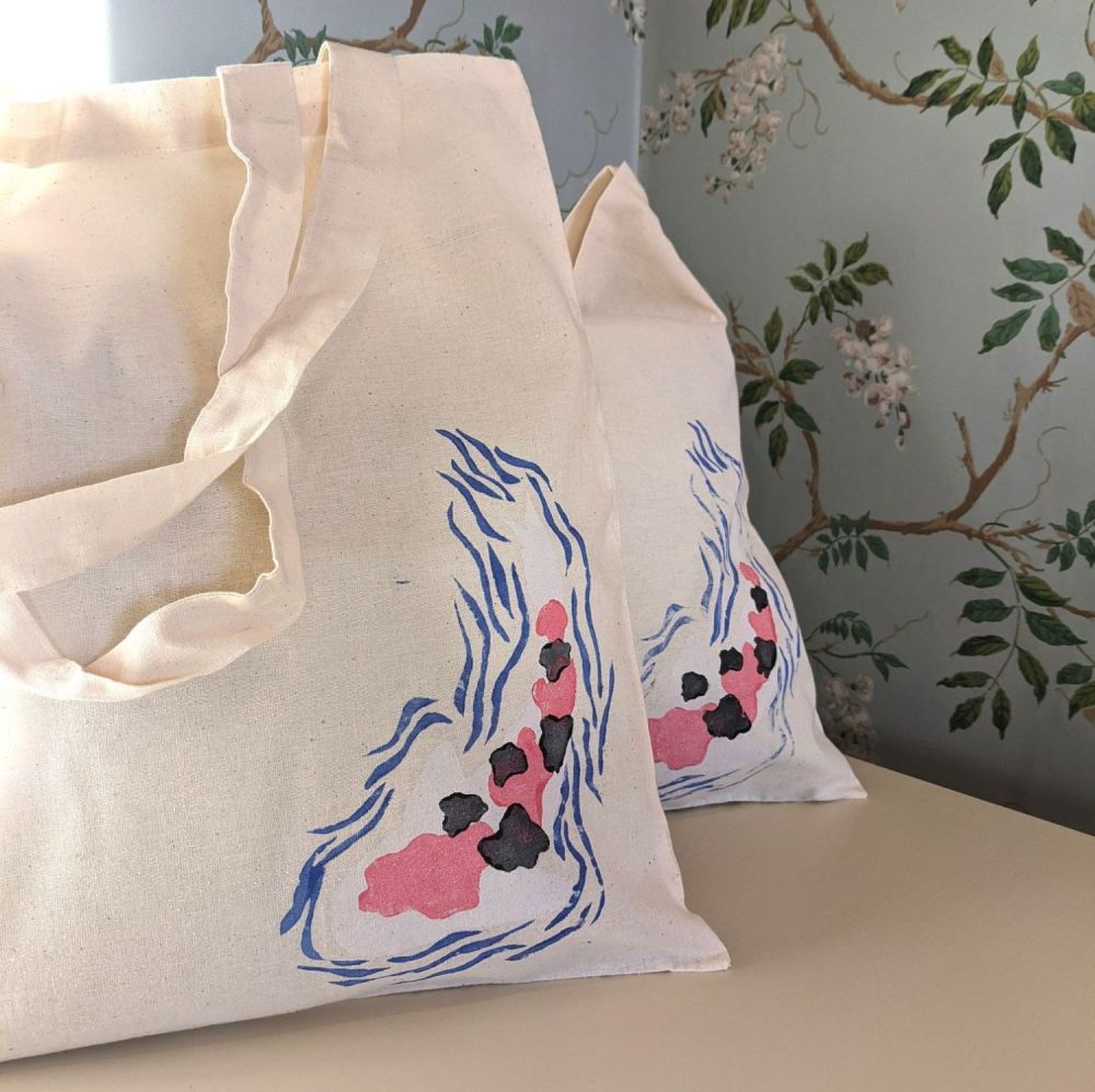 Hand Painted Koi Bag - Sanke