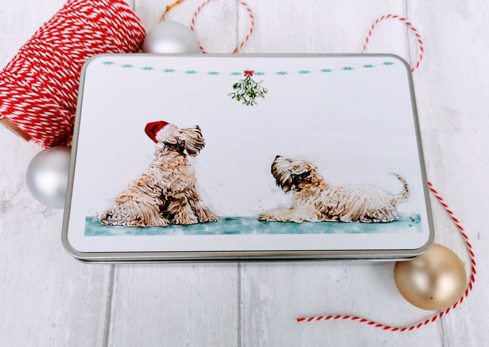Soft Coated Wheaten Terrier Christmas Treat Tin