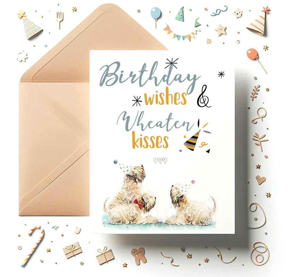 Birthday Wishes & Wheaten Kisses Card