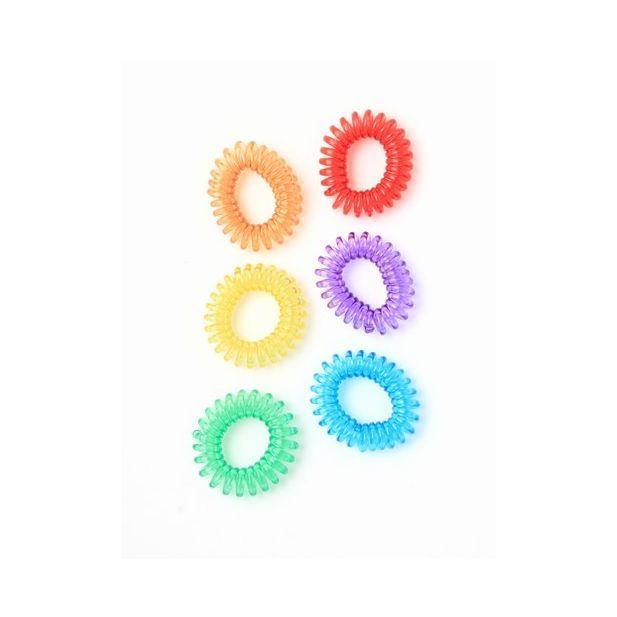 Pack of 6 Bright Spiral Coil Hair Ties