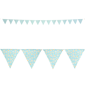Transomnia Gifts Floral Blue Daisy Bunting