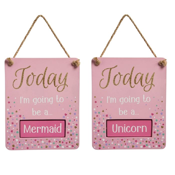 Transomnia Gifts: Unicorn or Mermaid Rotating Bedroom Sign