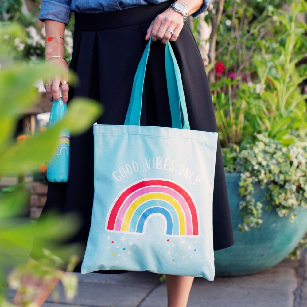 Sass & Belle | Rainbow Printed Canvas Tote Shopping Bag