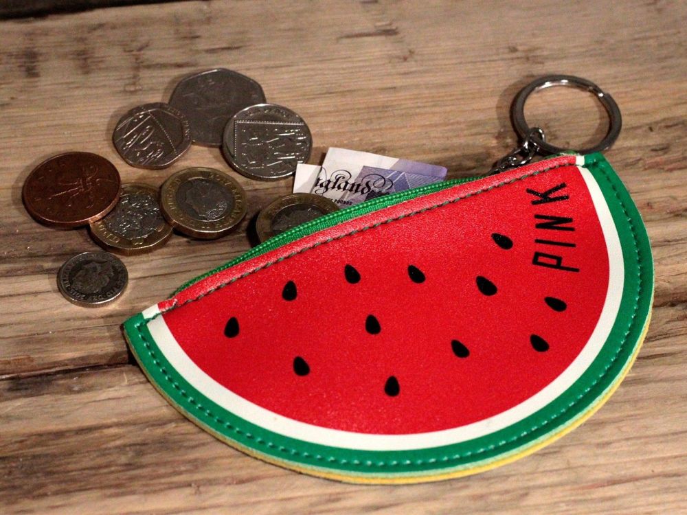 Childrens Watermelon Vinyl Keychain Coin Purse