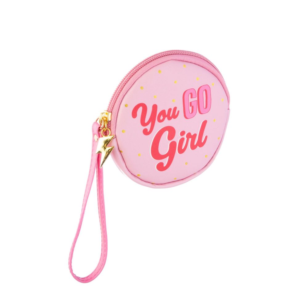 Sass & Belle | Girl Power Pink Wristlet Coin Purse
