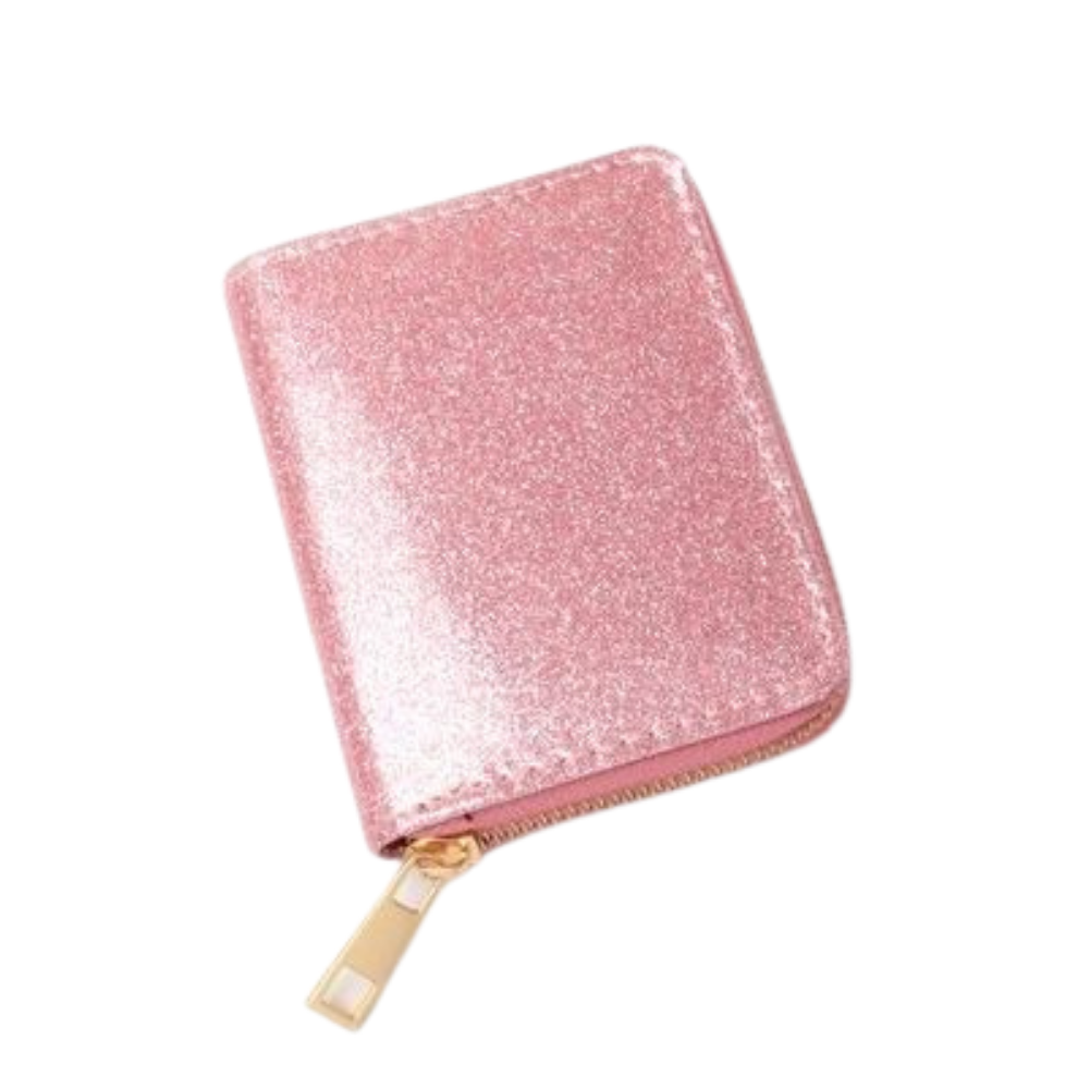 Girls Pink Rectangle Zip Around Coin Purse