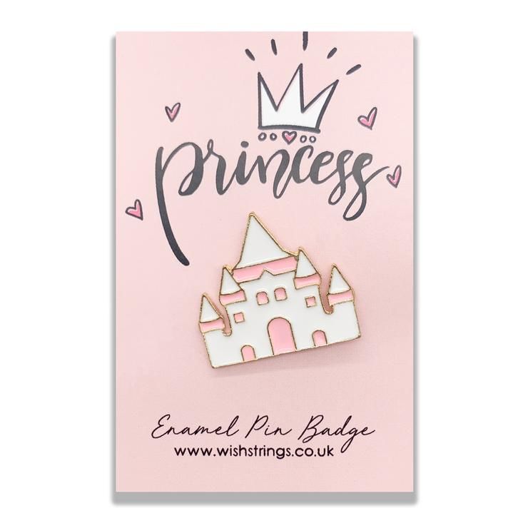 Wishstrings | Pink Princess Castle Shaped Enamel Pin Badge