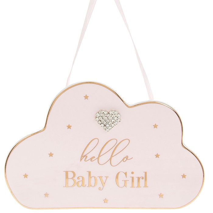 Children's Baby Girl Cloud Ceramic Plaque 