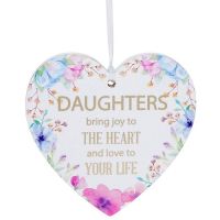 Fleur Heart Hanging Sign: Daughters
