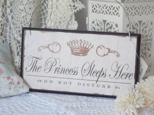 Girls "The Princess Sleeps Here" Bedroom Door Sign