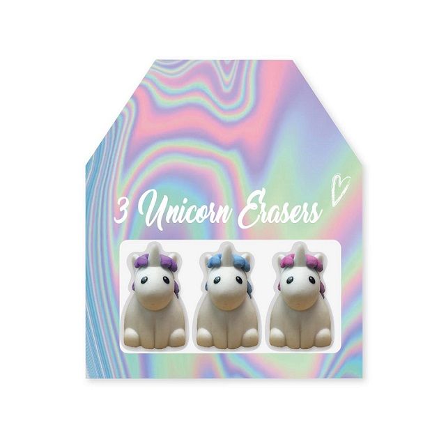 3D Unicorn Eraser Set