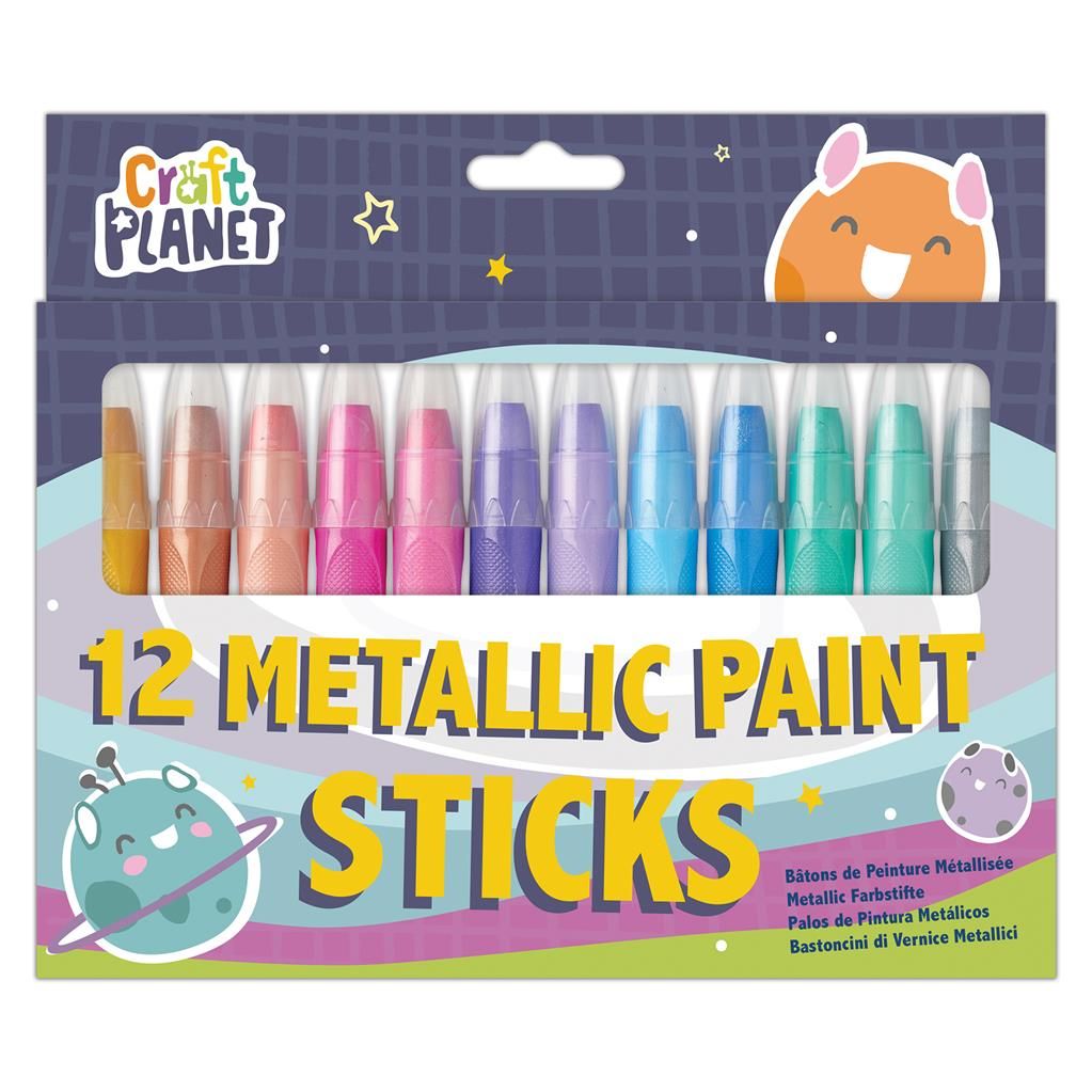 Metallic Coloured Paint Sticks - Pack of 12 | Craft Planet