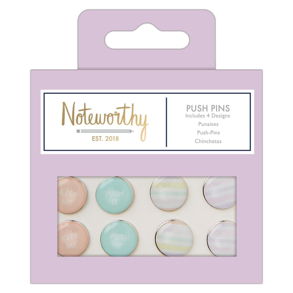 Noteworthy Push Pins - Pastel Hues
