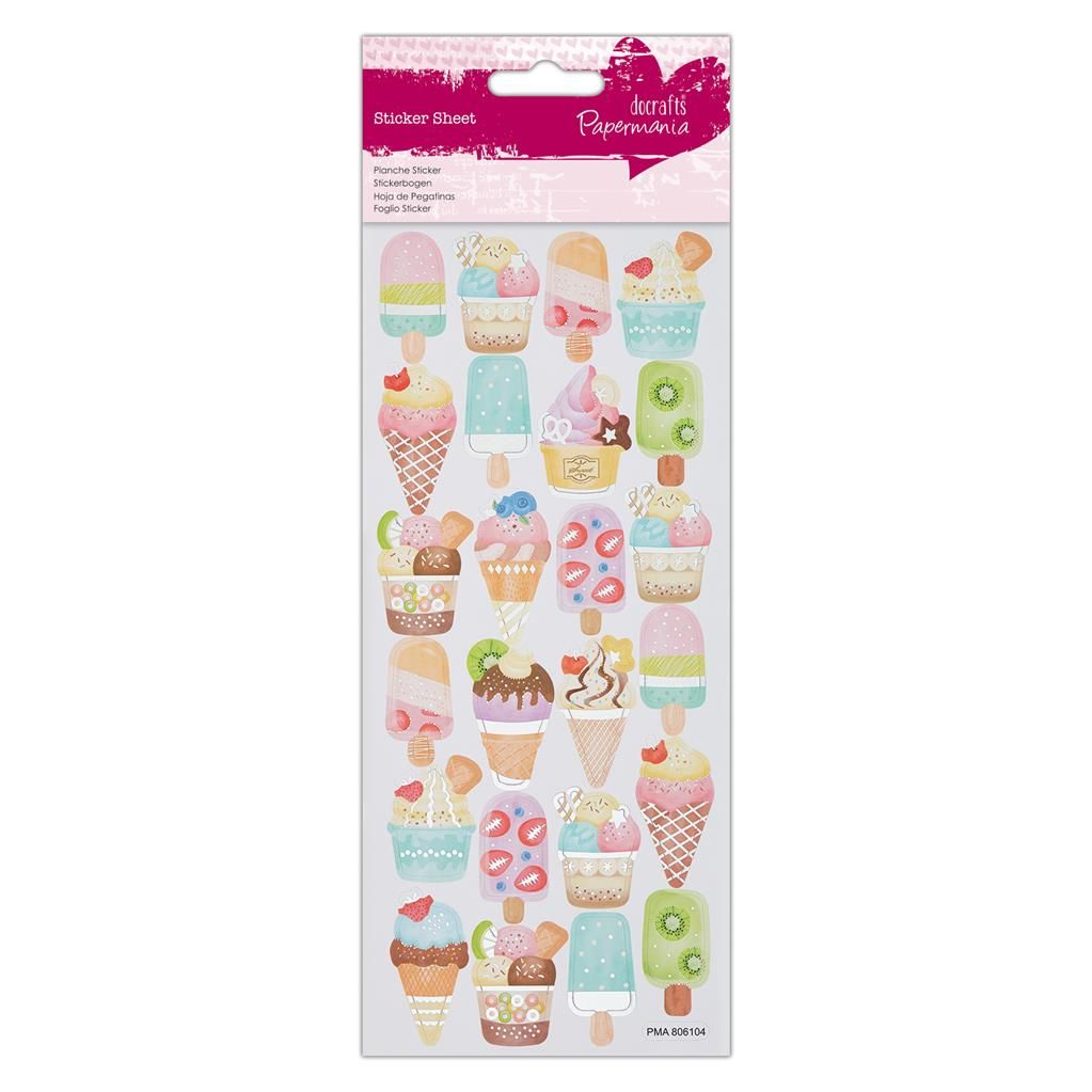 Docrafts Papermania Foil Ice Cream Stickers 