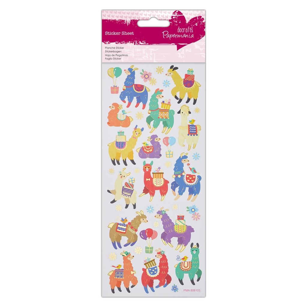 Docrafts Papermania Foil Llama Stickers 