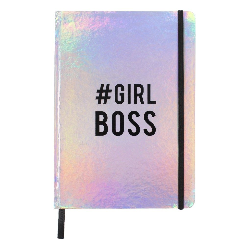 #Girl Boss Iridescent Silver A5 Hardback Notebook