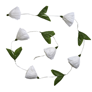 Hanging Paper Tulip Garland: White