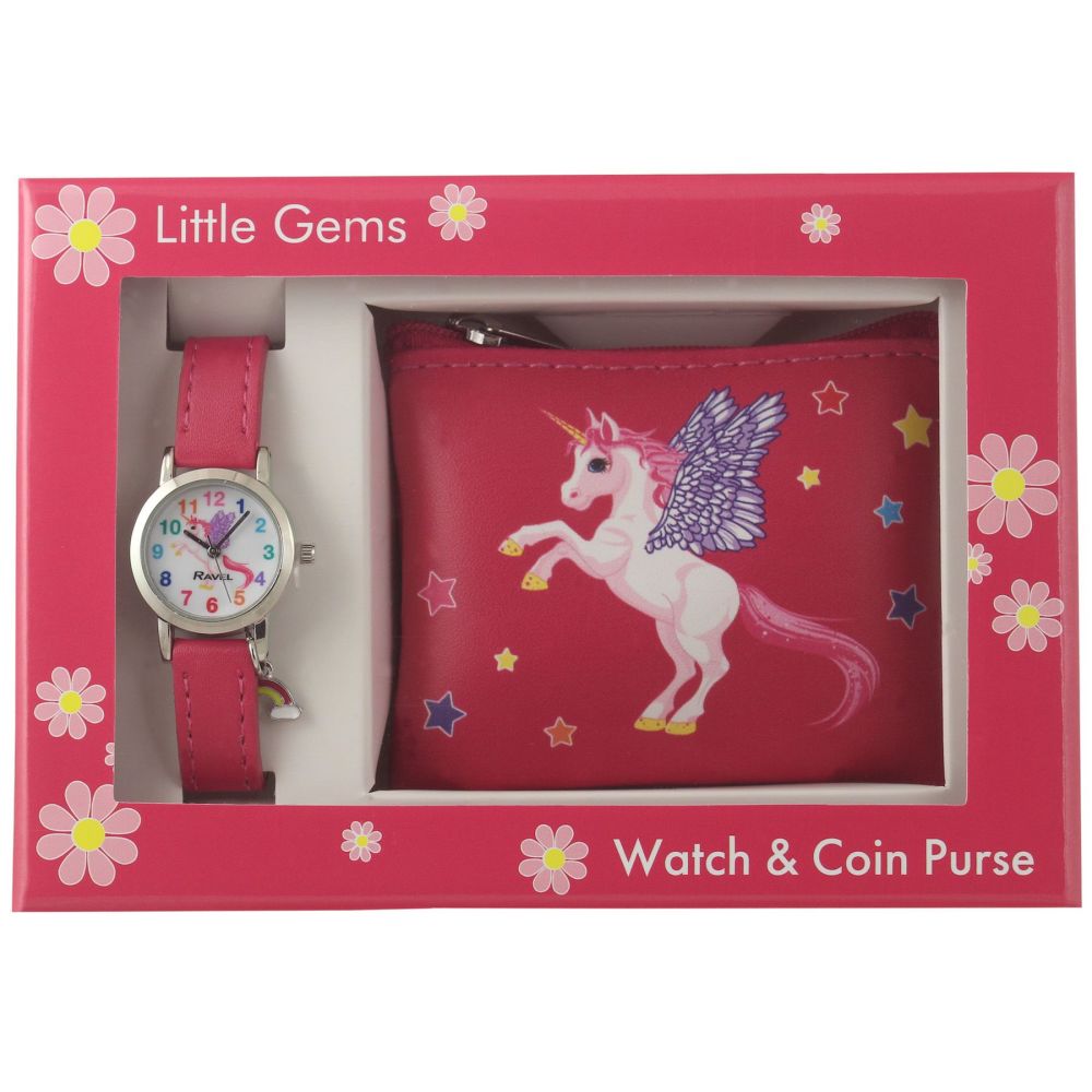 Unicorn Analogue Watch and Purse Gift Set | Ravel Little Gems