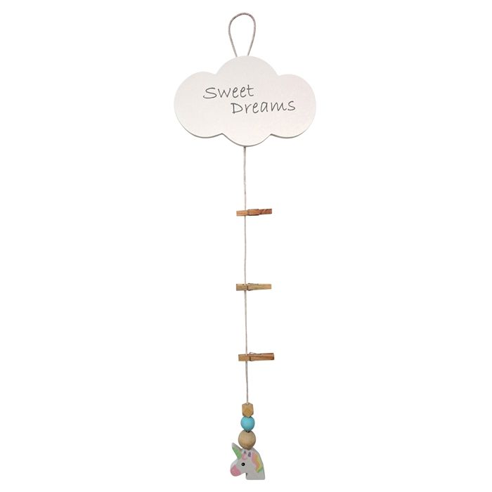 Little Dreamers | Childrens Wooden Unicorn Hanging Photo Peg String