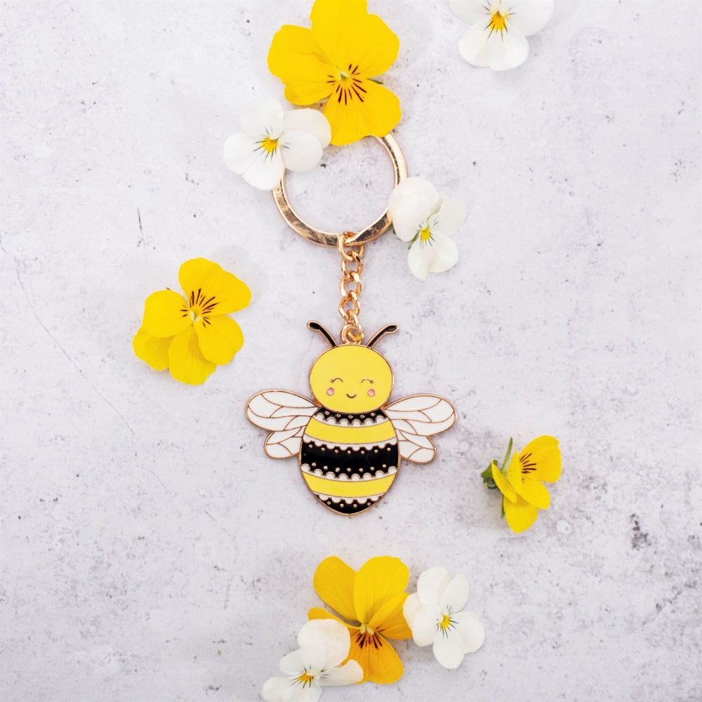 Sass & Belle | Happy Bee Enamel Keyring