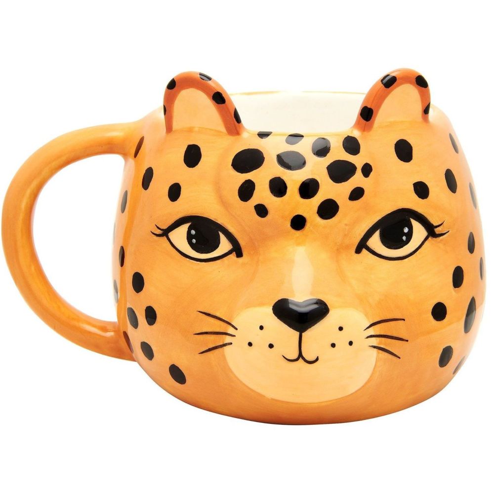 Leopard Love Shaped Mug | Sass & Belle