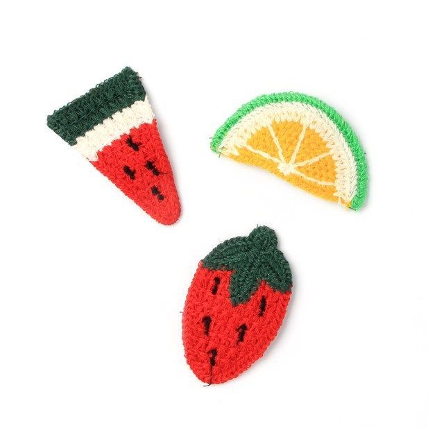 Girls Knitted Fruit Hair Clips | Sugarplum Moon Gifts