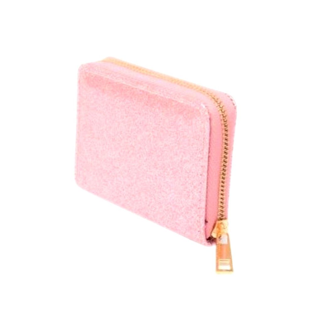 Pink Glitter Zipped Coin Purse
