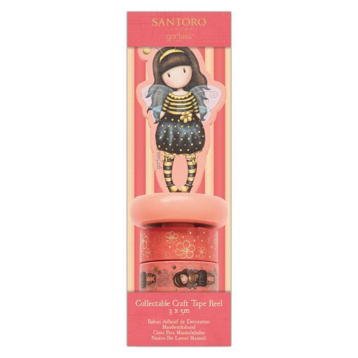 Gorjuss Dolls Patterned Washi Tape & Dispenser Reel | Bee-Loved | Santoro Gorjuss 
