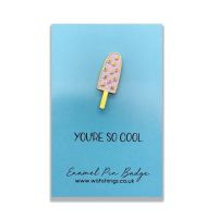 Pink Ice Lolly Shaped Pin Badge 