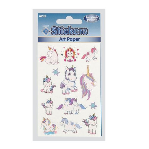 Children's Art Paper Glitter Unicorn Craft Stickers 