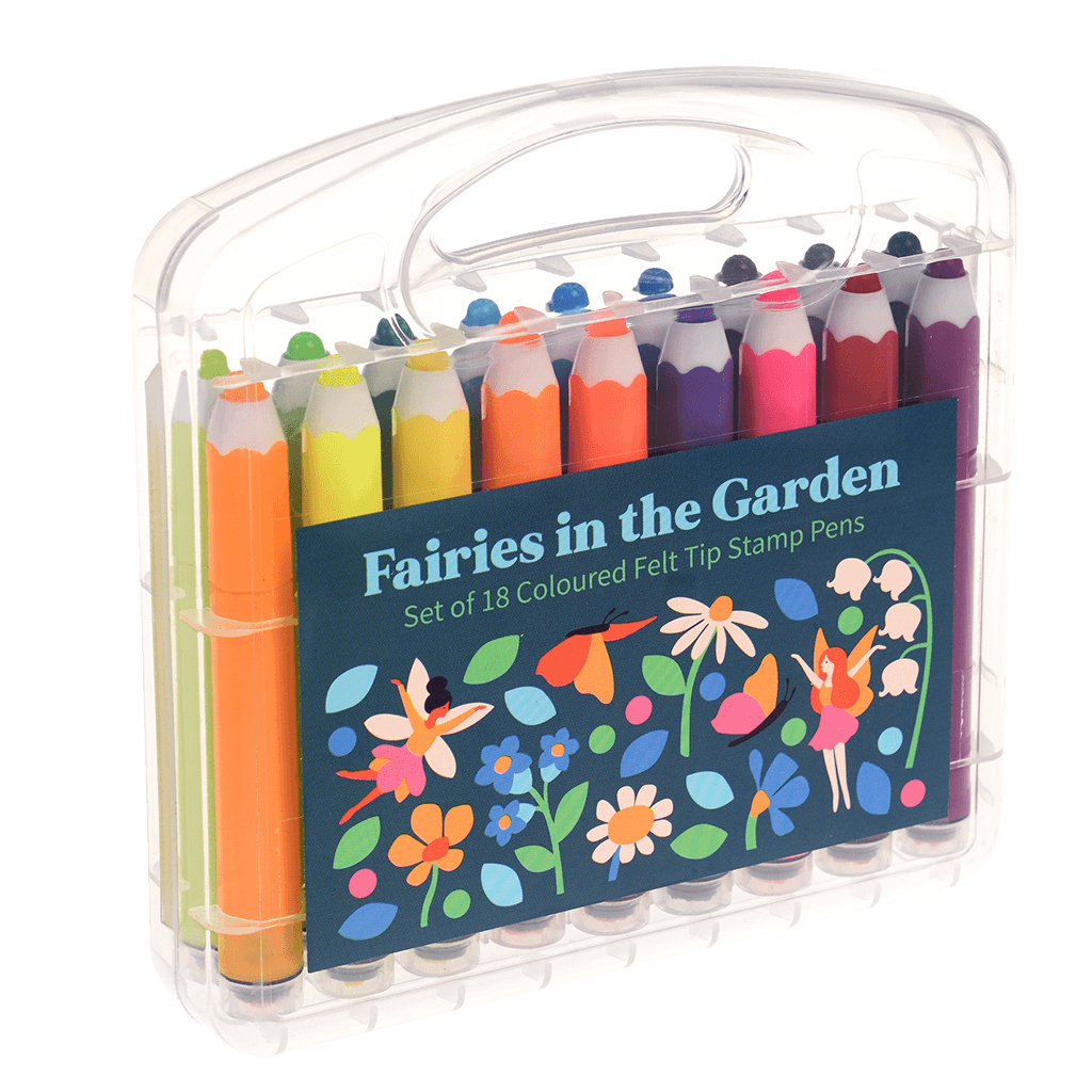 Rex London | "Fairies in the Garden" Washable Felt Tip Stamp Pens Case