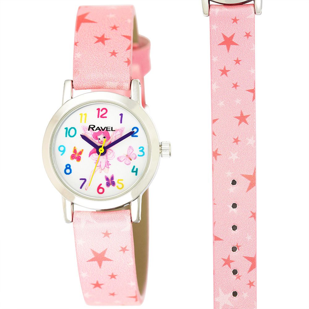 Girls Pink Fairy Character Analogue Watch