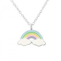 Children's Sterling Silver Rainbow Pendant Neck Chain