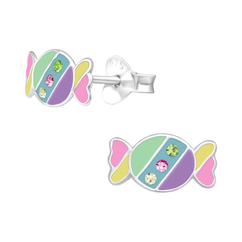 Children's Candy 925 Sterling Silver Ear Studs