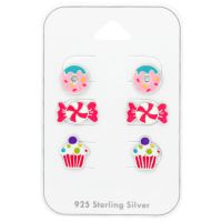 Children's Sterling Silver Candy Ear Stud Set