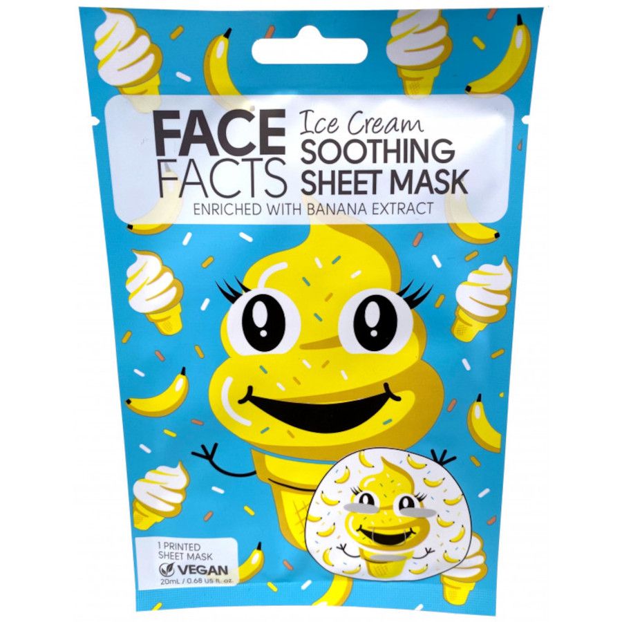 Face Facts Printed Sheet Face Mask - Banana Ice Cream