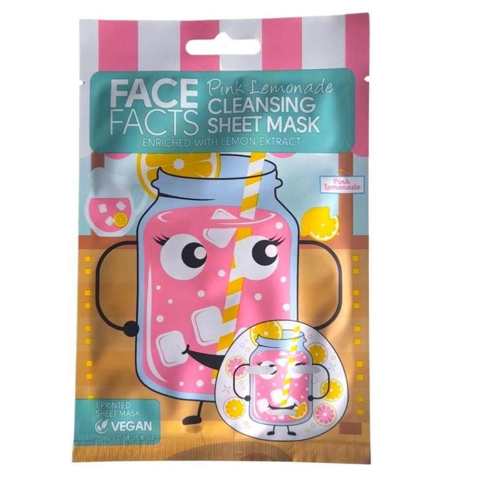 Face Facts Printed Sheet Face Mask - Pink Lemonade