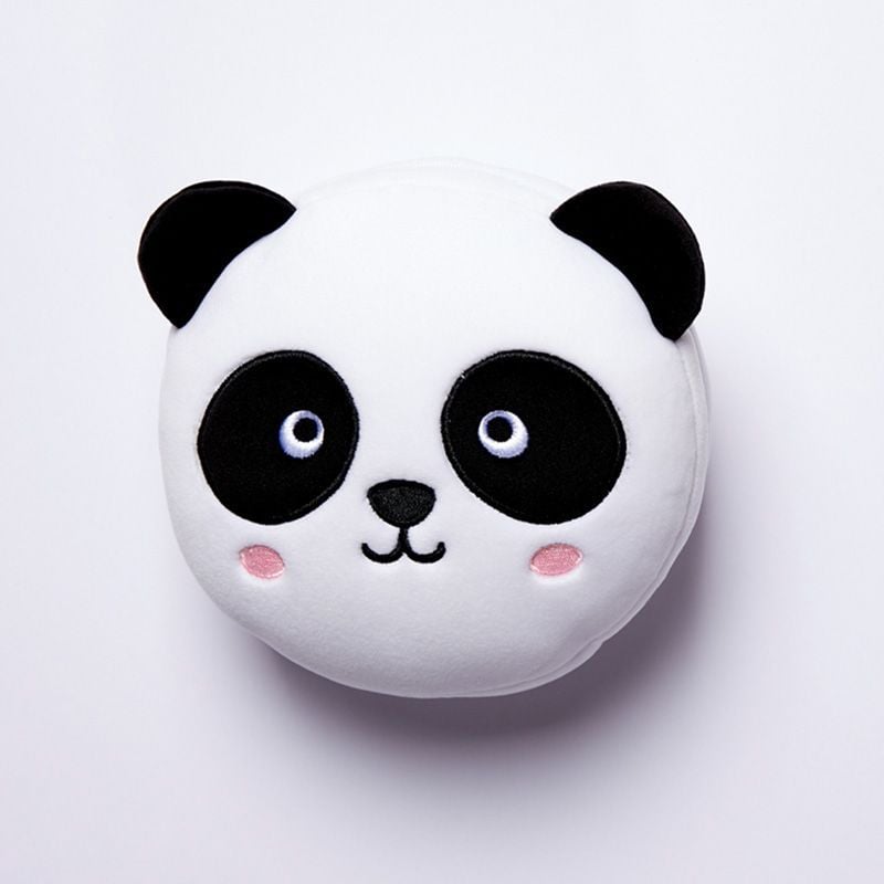 Relaxeazzz Round Plush Travel Pillow & Eye Mask: Panda
