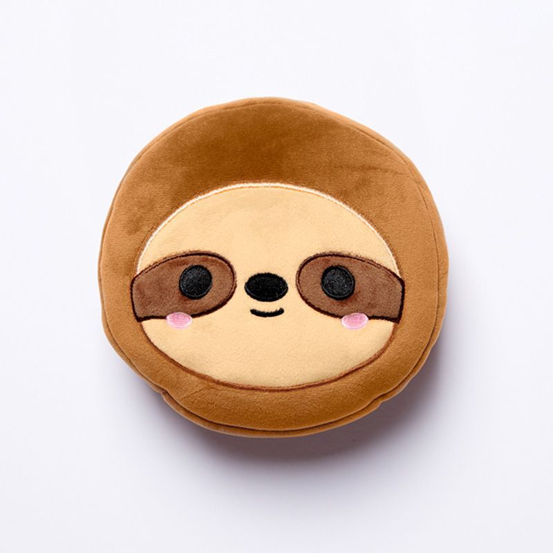 Relaxeazzz Round Plush Travel Pillow & Eye Mask: Sloth