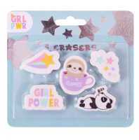 Girl Power Novelty Eraser Set
