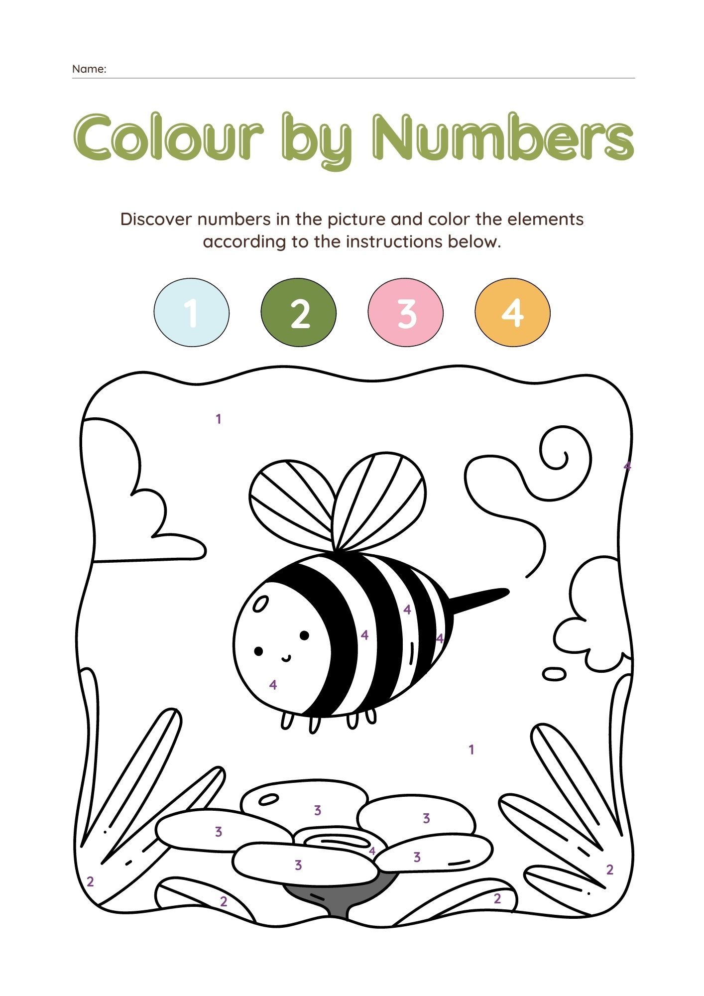Colour by numbers free printable download