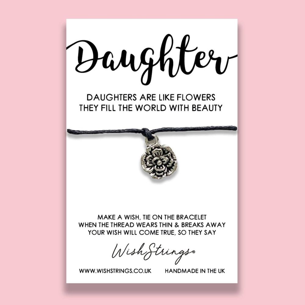 Wishstrings | "Daughter" Flower Charm Wish Bracelet