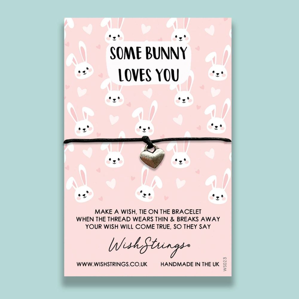 Wishstrings | "Some Bunny Loves You" Heart Charm Wish Bracelet