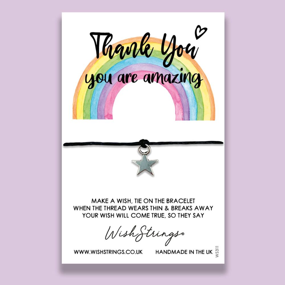 Wishstrings | "Thank You, You Are Amazing" Star Charm Wish Bracelet