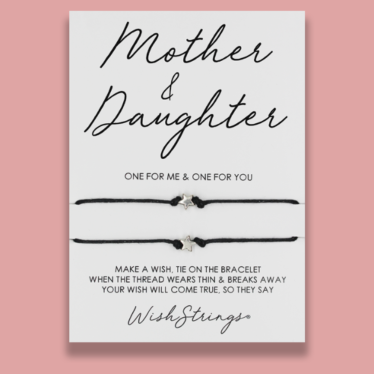 Wishstrings | Pair of "Mother & Daughter" Heart Charm Wish Bracelets