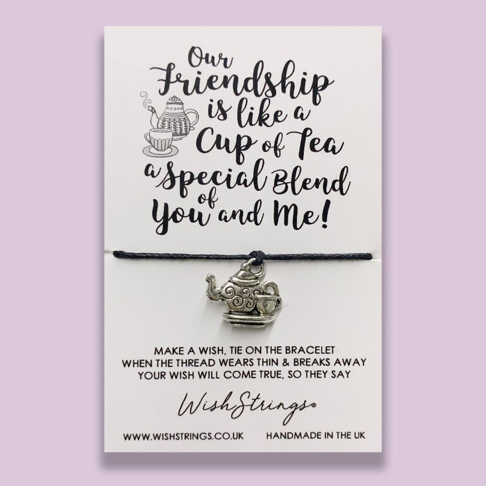 Wishstrings | "Friendship" Teapot Charm Wish Bracelet