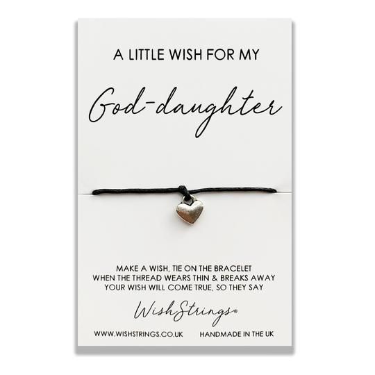Wishstrings | A Little Wish For My "God-Daughter" Heart Charm Wish Bracelet