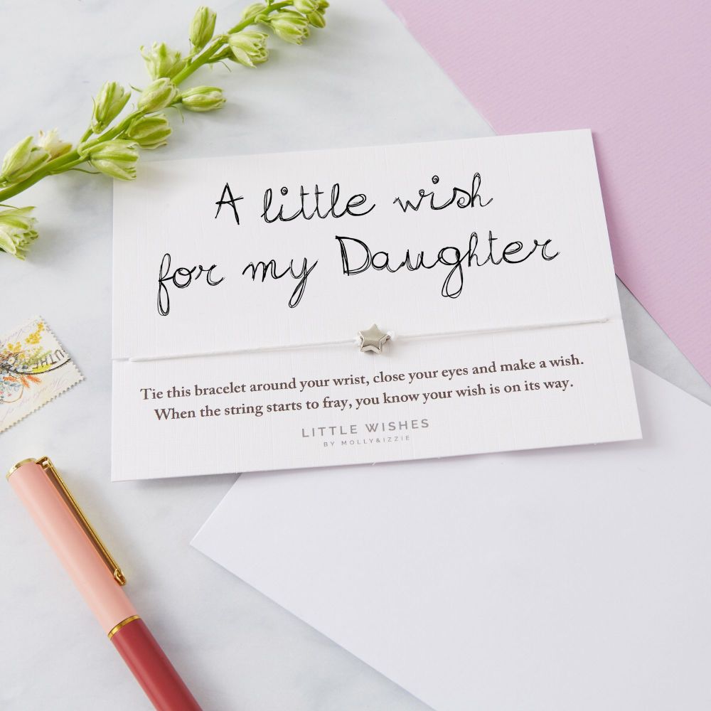 By Molly & Izzie | "A Little Wish for My Daughter" Star Charm Wish Bracelet Card