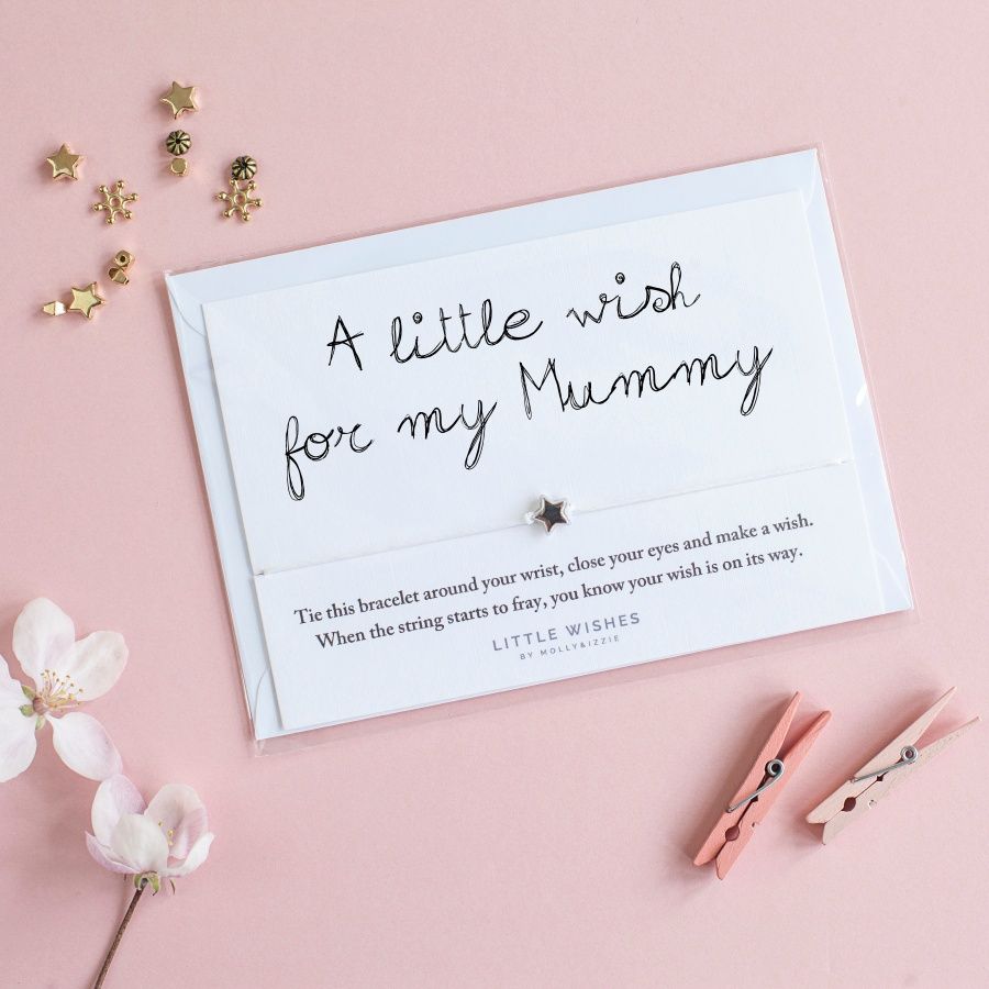 By Molly & Izzie | "A Little Wish for My Mummy" Star Charm Wish Bracelet Card